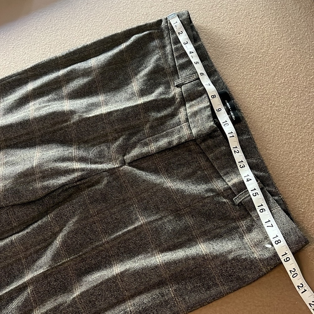 AMANDA & CHELSEA Brown Plaid Trousers - Size 16 - Picture 5 of 14